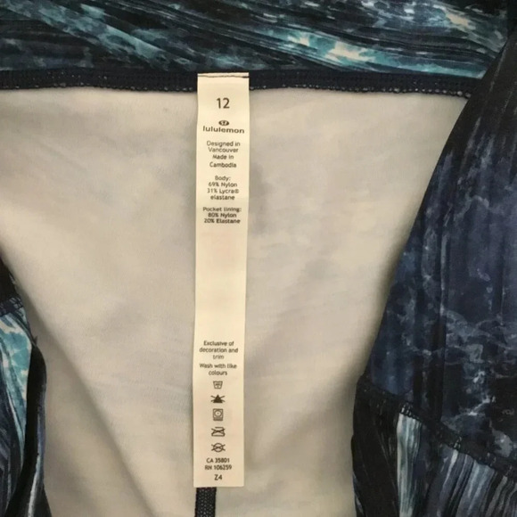 Lululemon Speed Up Crop leggings Shorelines Multi Blue lightweight  SZ 12 - Picture 16 of 16